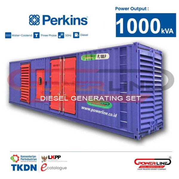 genset 1000 kva perkins 800 kw silent