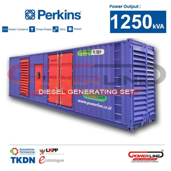 genset 1250 kva perkins 1000 kw silent