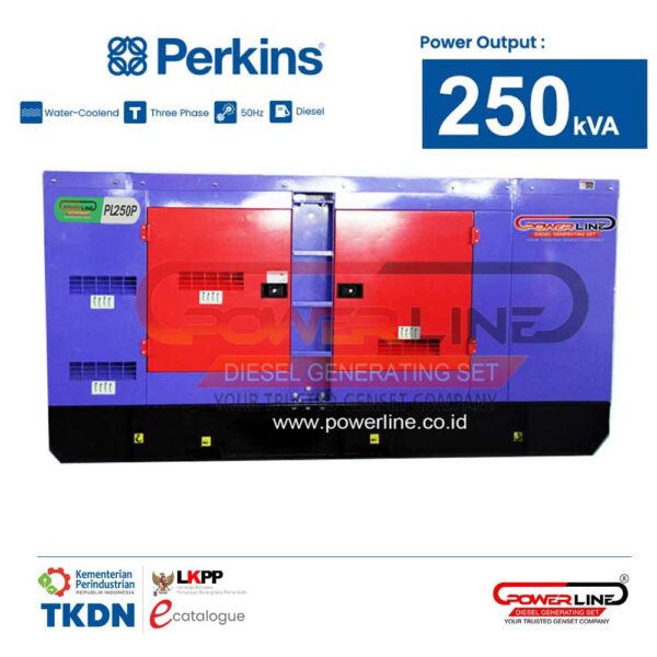 genset perkins 250kva 200kw silent