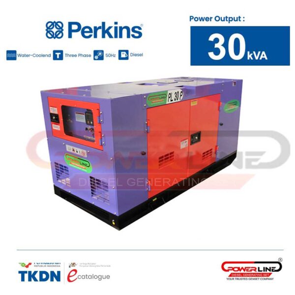 genset perkins 30 kva 24000 watt silent