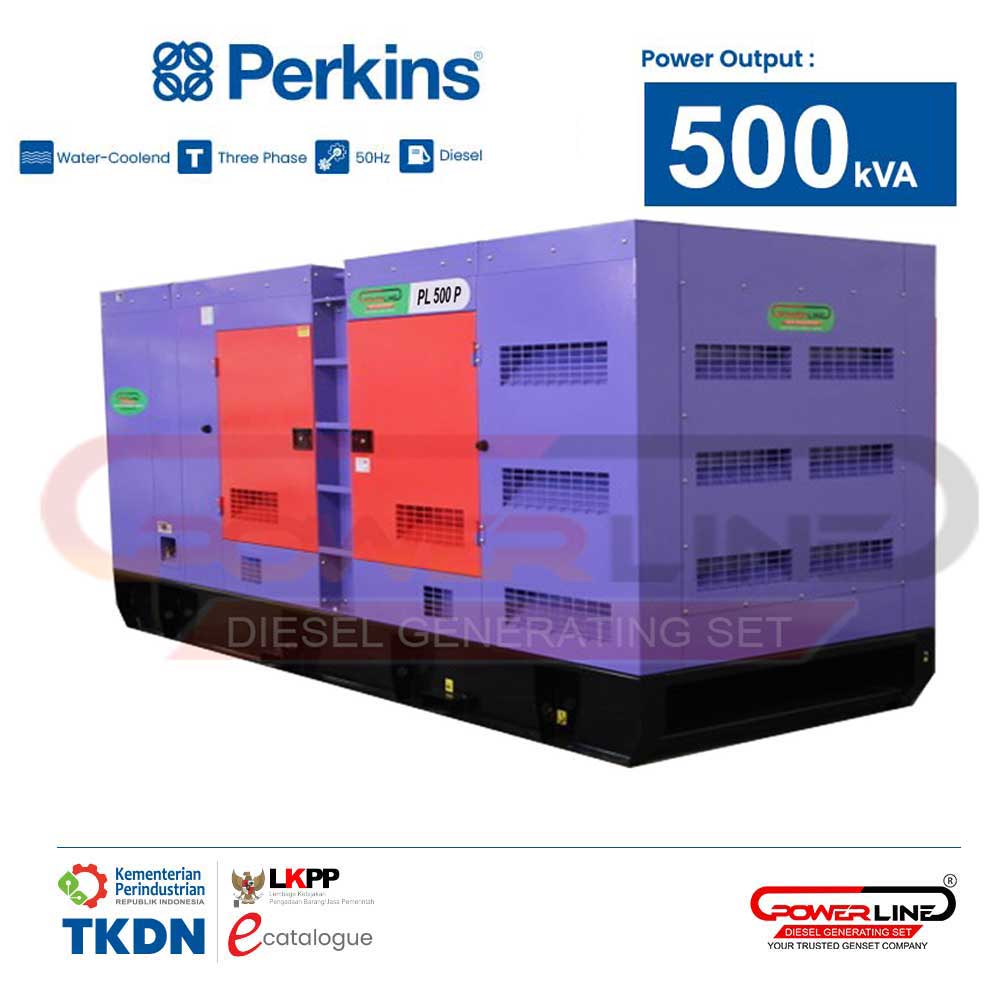 genset 500 kva perkins 400 kw silent