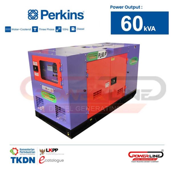 genset perkins 60 kva 48000 watt silent