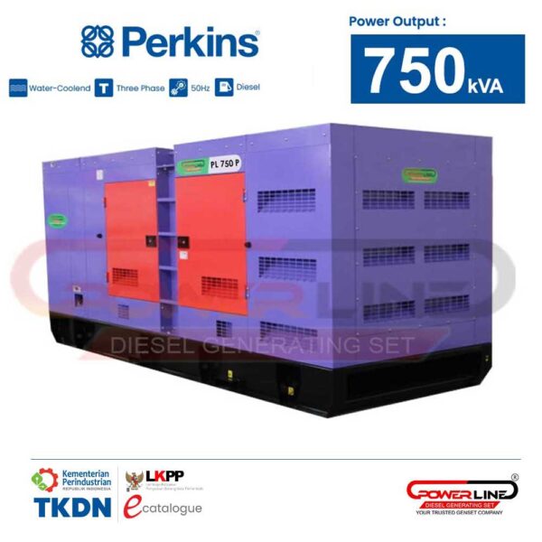 genset 750 kva perkins 600 kw silent