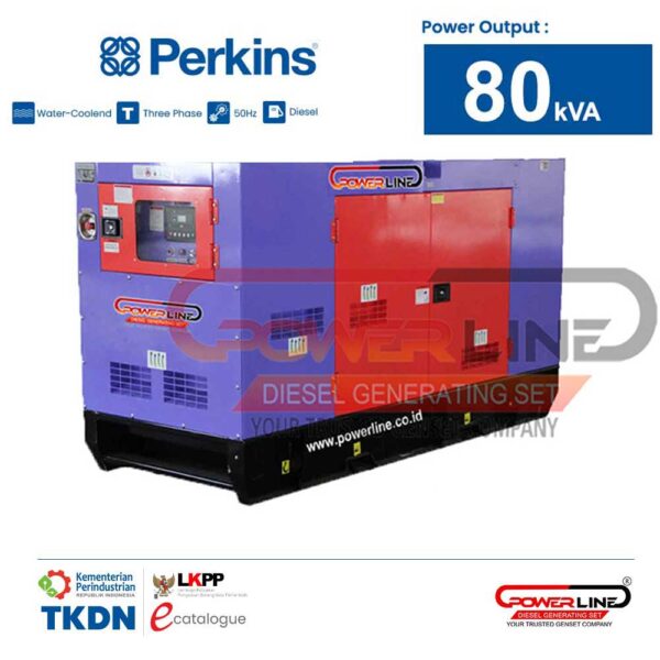 genset perkins 80 kva 64000 watt silent